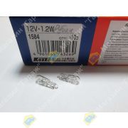 Лампа 12V W2x4.6d T5 1.2W KOITO 1584 без цоколя (панель приборов)