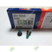 Лампа 28V (BAX) T4.2 50mA KOITO E1661 с патроном/проволочки (панель приборов) зеленый колпачек