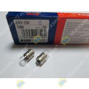 Лампа 24V BA9s T8.5 2W KOITO 1380 (панель приборов/габарит)