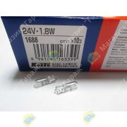 Лампа 24V W2x4.6d T5 1.8W KOITO 1688 без цоколя (панель приборов)